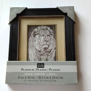 Studio Decor 8x10 Brown Frame -Matting 5x7 -Gold Beading - Gold Embellishments